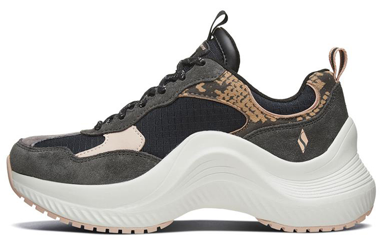 Skechers Sierra Cushioned Anti-Slip And Wear-Resistant Lightweight Low-Top Chunky Sneakers Women's Black Brown