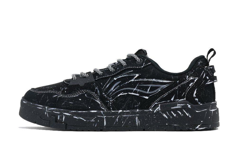 LiNing Yuan Chu Anti Slip Wear Resistant Low Top Skateboard Shoes Men's Black