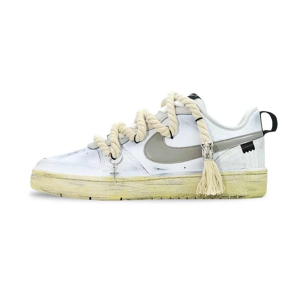 Nike Court Borough Low 2 Low-Top Skateboard Shoes GS Ecru