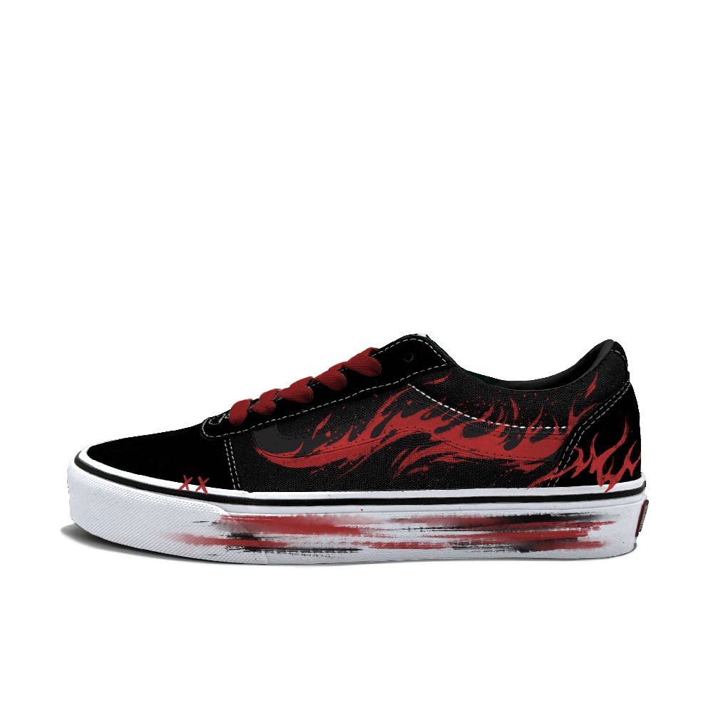 Vans Ward Abrasion Resistant Low Top Skateboard Shoes Women's Red