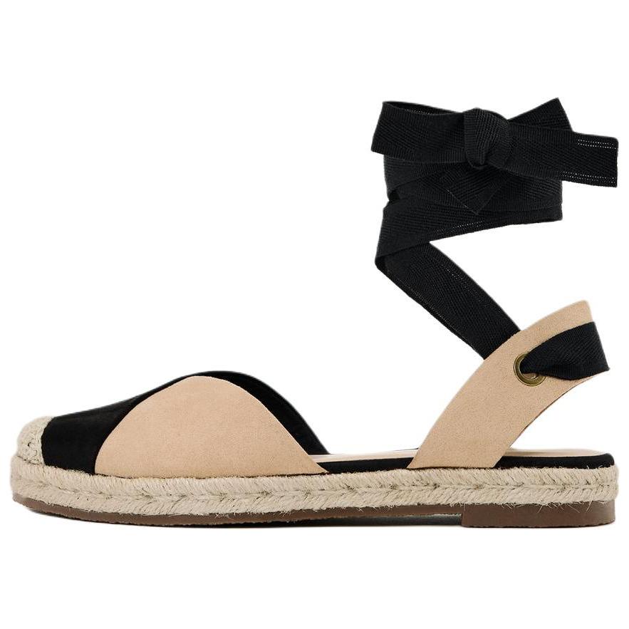 ZARA Casual Single Shoes 2cm Women's Beige Black