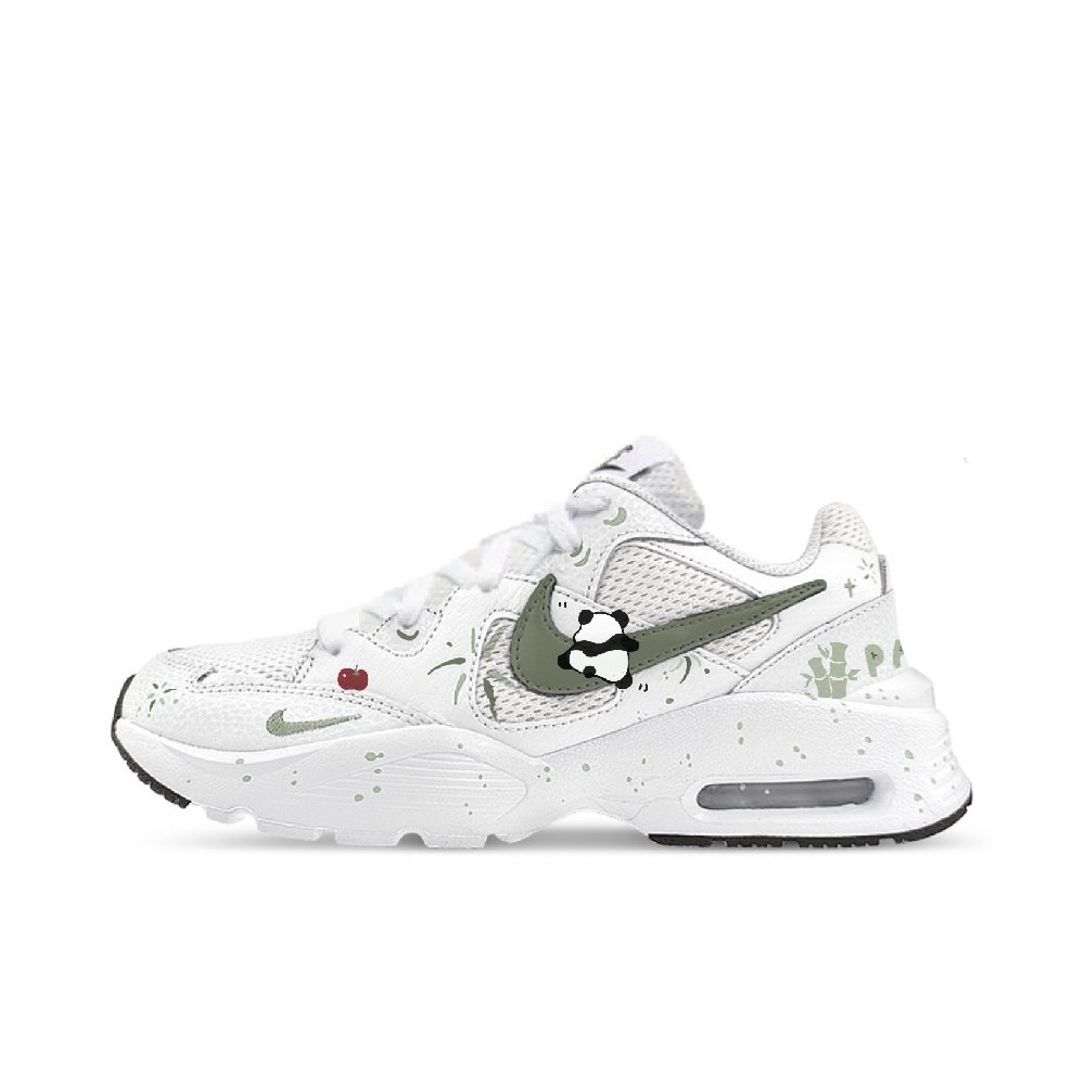 Nike Air Max Fusion Slip Resistant Abrasion Resistant Low top Running Shoes Women's White Green