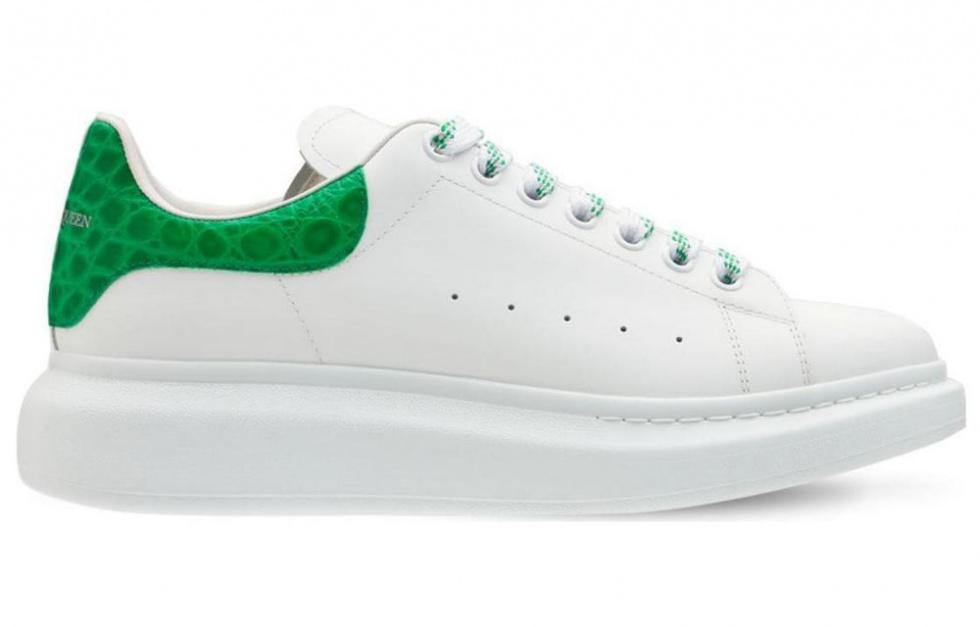 Alexander McQueen Oversized Sneaker 'White Green Crocodile' купить в интернет-магазине Yoocart с быстрой доставкой по России.