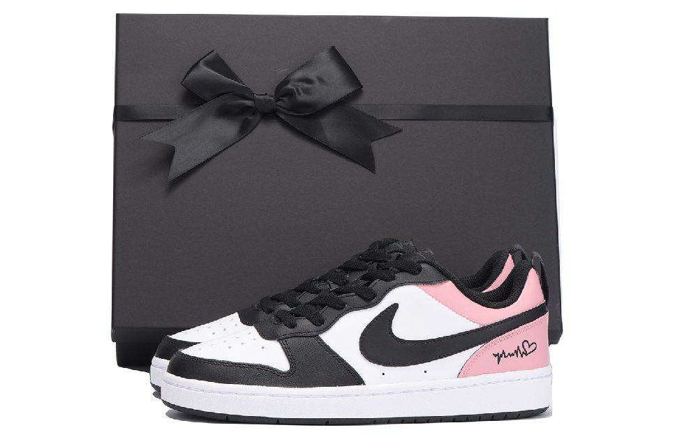 Nike Court Borough Slip-Resistant Coverage Low-Top Skateboard Shoes Women's Black Pink
