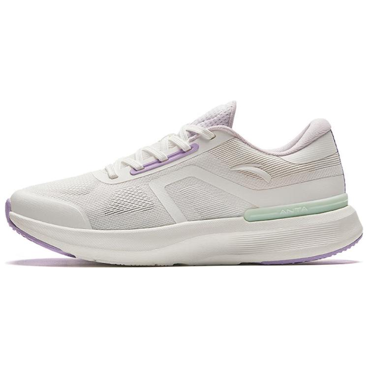 Anta Cushioning Wear-Resistant Low-Top Running Shoes Women's White Purple Blue