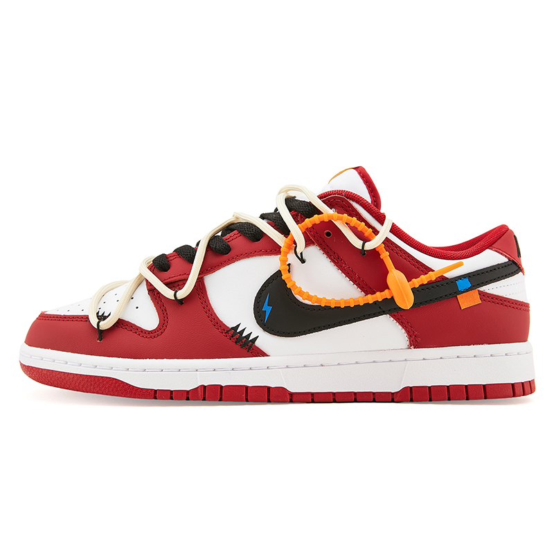 Nike Dunk Impact Resistant Slip Resistant Low Top Skateboard Shoes Men's Beige Black Red