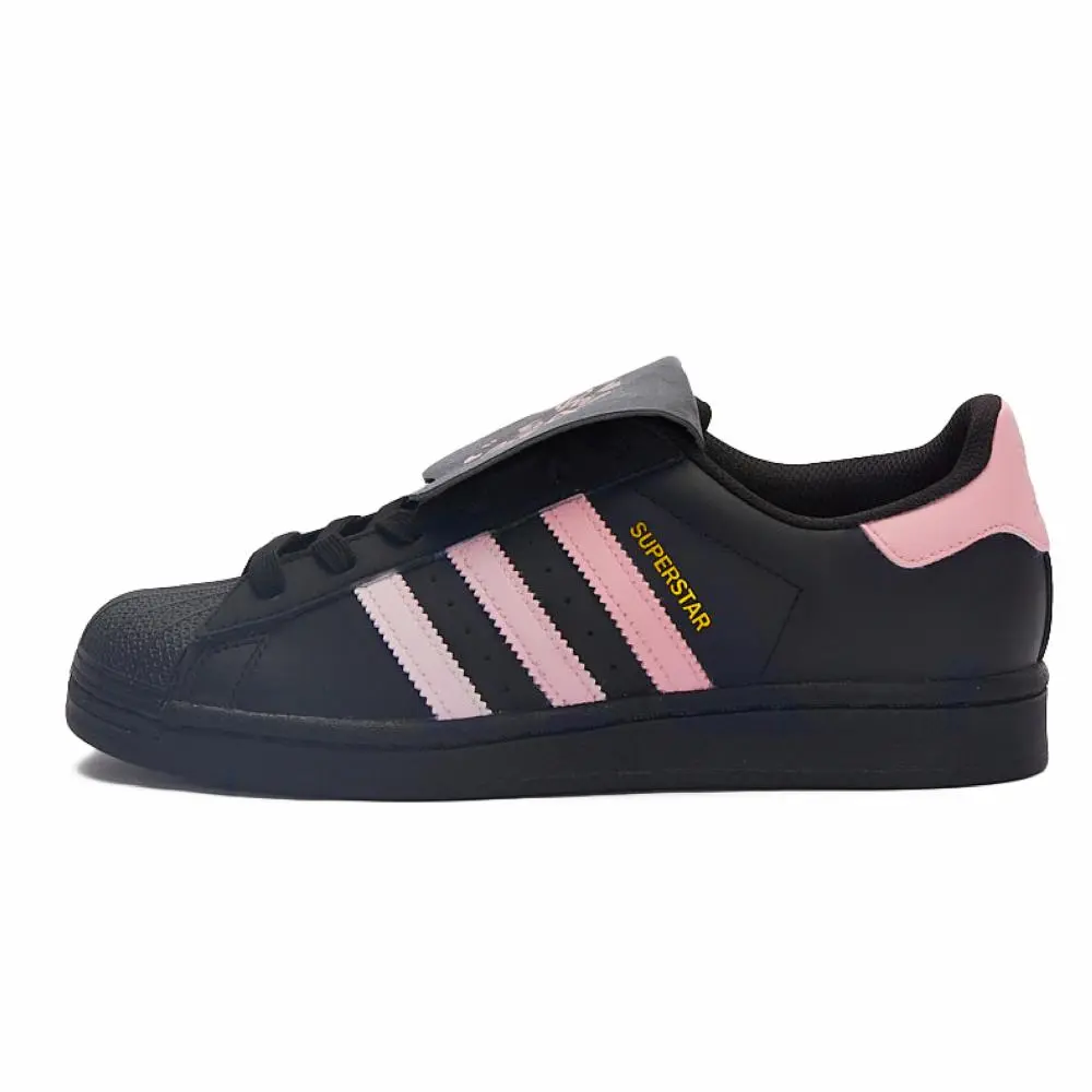 Adidas Originals SUPERSTAR Berry Yogurt Slip-Resistant Low-Top Skateboard Shoes Unisex Black Pink