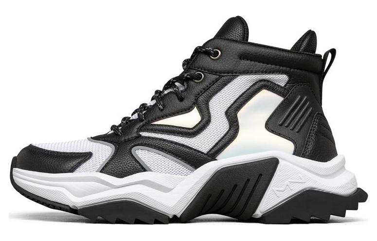 Skechers Block High Top Chunky Sneakers Black White