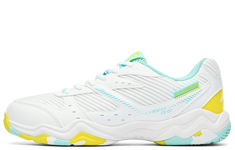 LiNing Rocket Family, Long Wind Cushioning, Wear Resistant Low top Badminton Shoes Unisex White Green
