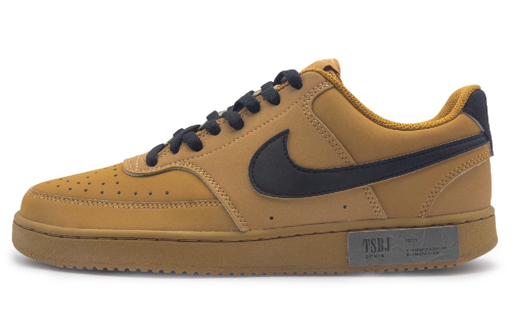 Nike Court Vision 1 Low-Top Skateboard Shoes Unisex Yellow Black
