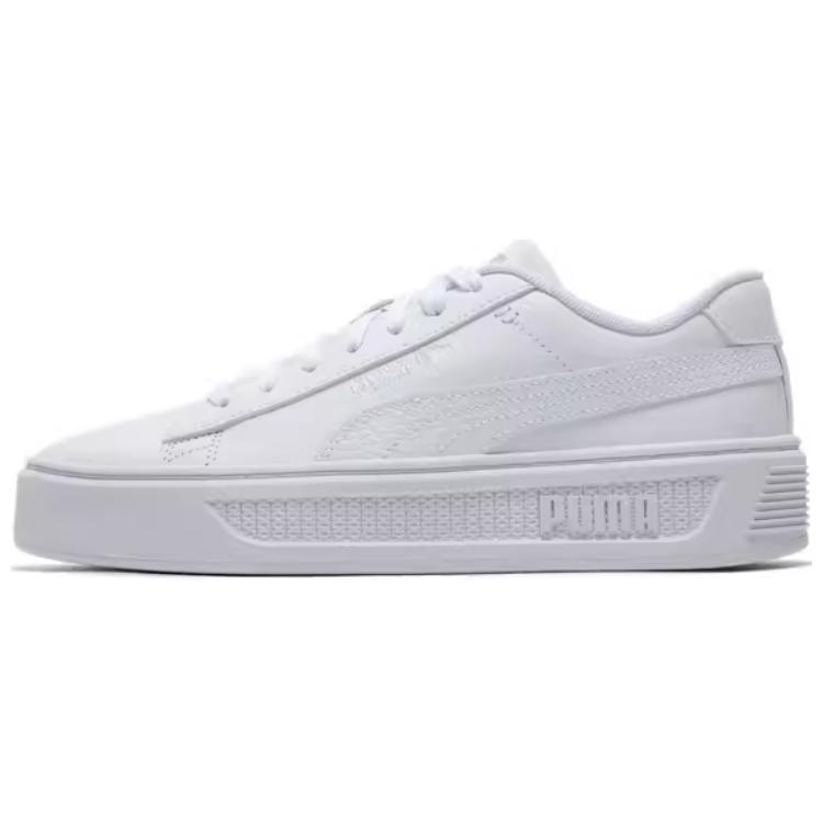 PUMA Smash Platform Low Top Skateboard Shoes Women's White