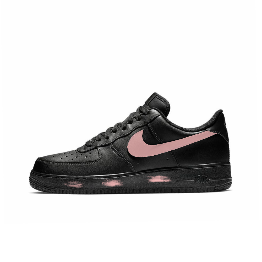 Nike Air Force 1 Slip Resistant Cushioning Abrasion Resistant Low Top Skateboard Shoes Unisex Black
