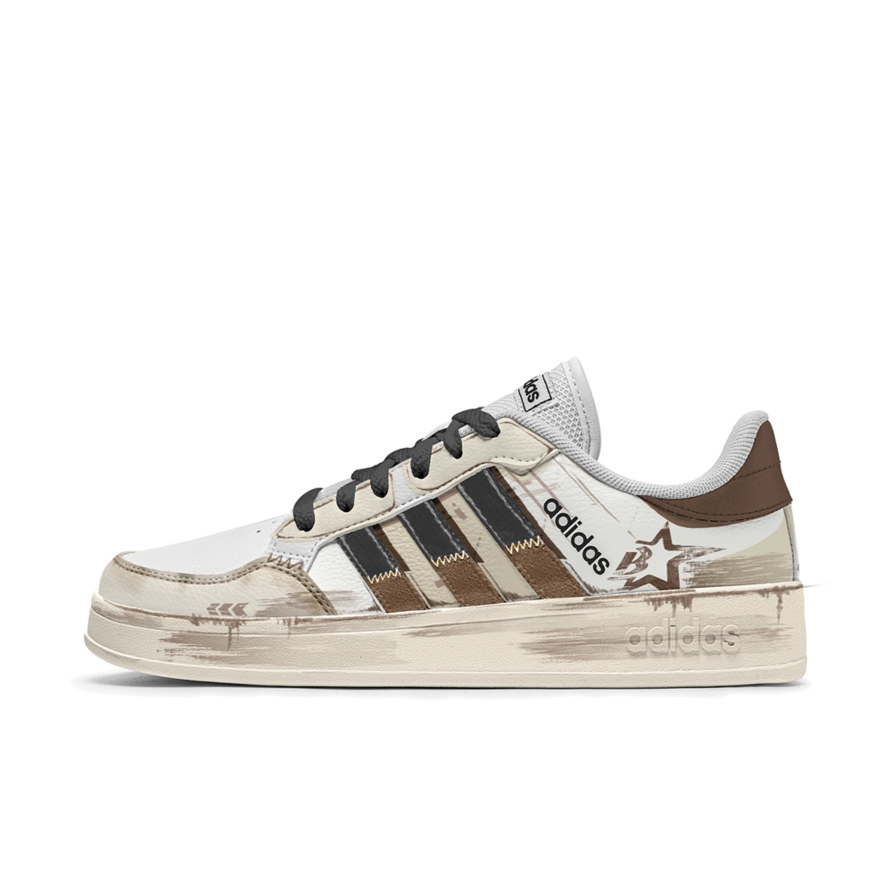 Adidas Neo Breaknet Abrasion Resistant Low top Skateboard Shoes Unisex Beige Brown