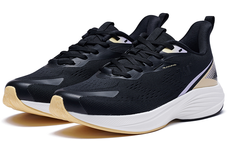 361° Slip Resistant Cushioning And Breathable Low Top Running Shoes Women's Black Purple