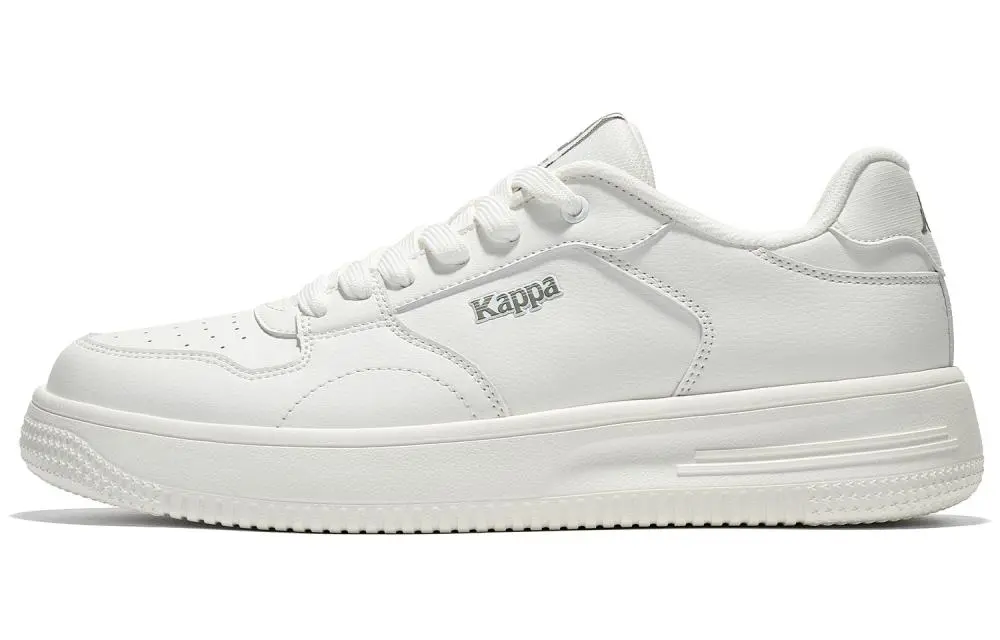 Kappa Anti Slip Wear Resistant Low Top Skateboard Shoes Unisex Classic White
