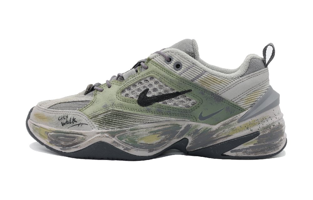 Nike M2K Cushioning Anti-Slip And Wear-Resistant Low-Top Chunky Sneakers Unisex Army Green