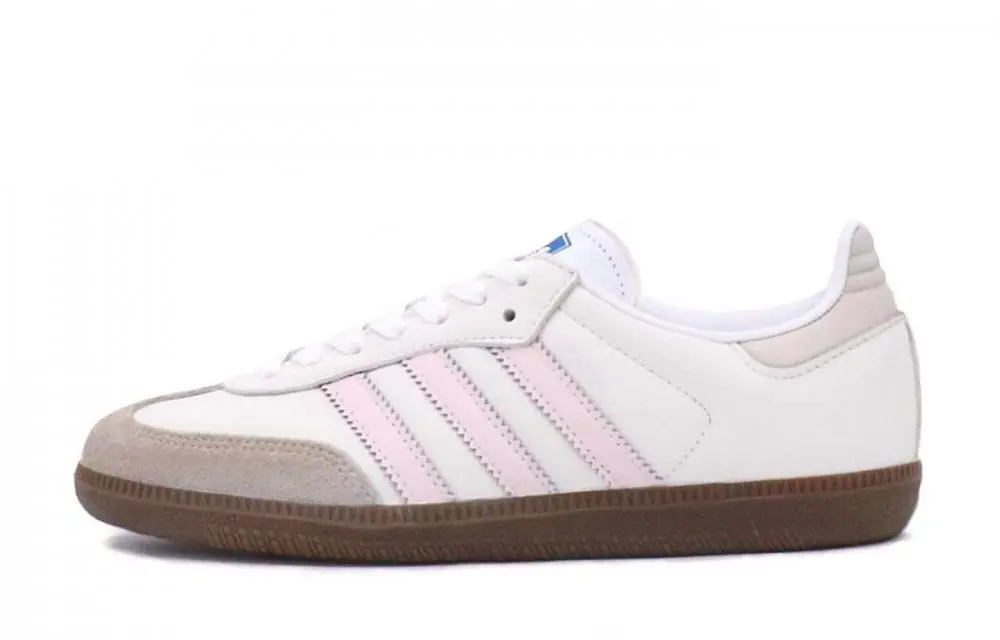 Adidas Originals SAMBA OG Durable Lightweight And Breathable Low-Top Skateboard Shoes Unisex Pink Beige
