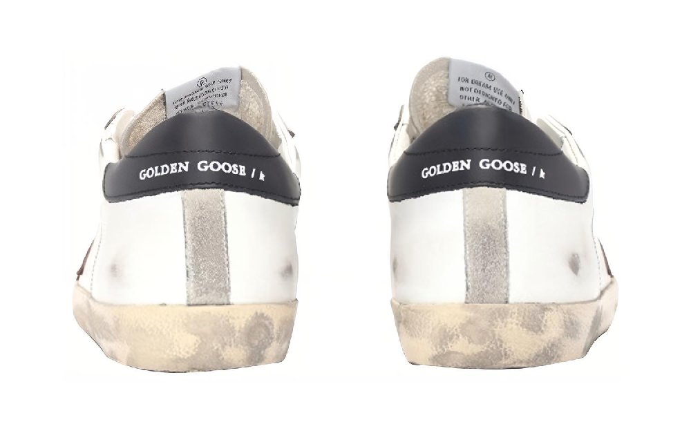 Golden Goose Super-Star White Black Orange Suede Patch
