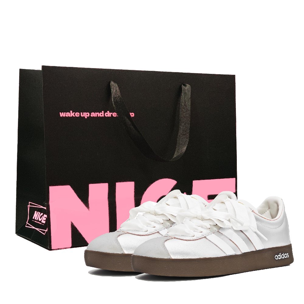 Adidas Neo VL Court 2.0 Galaxy Kiss Box Slip Resistant Low Top Skateboard Shoes Unisex Silver