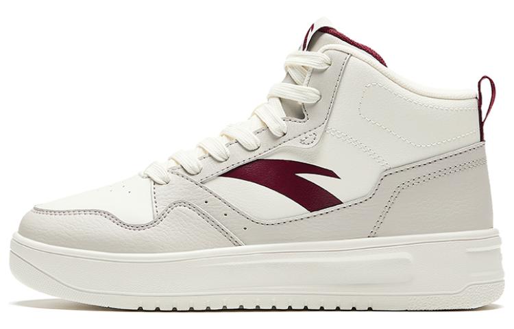 Anta Easy 2 Abrasion Resistant Lightweight Breathable Height Increasing High top Skateboard Shoes Women's White Red