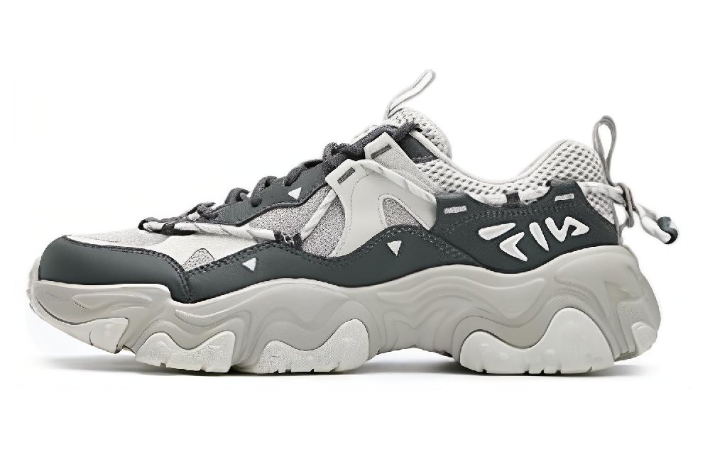 FILA FLUID 5 Cat Paw 5.0 Wear-Resistant Low-Top Casual Shoes Men's White Gray