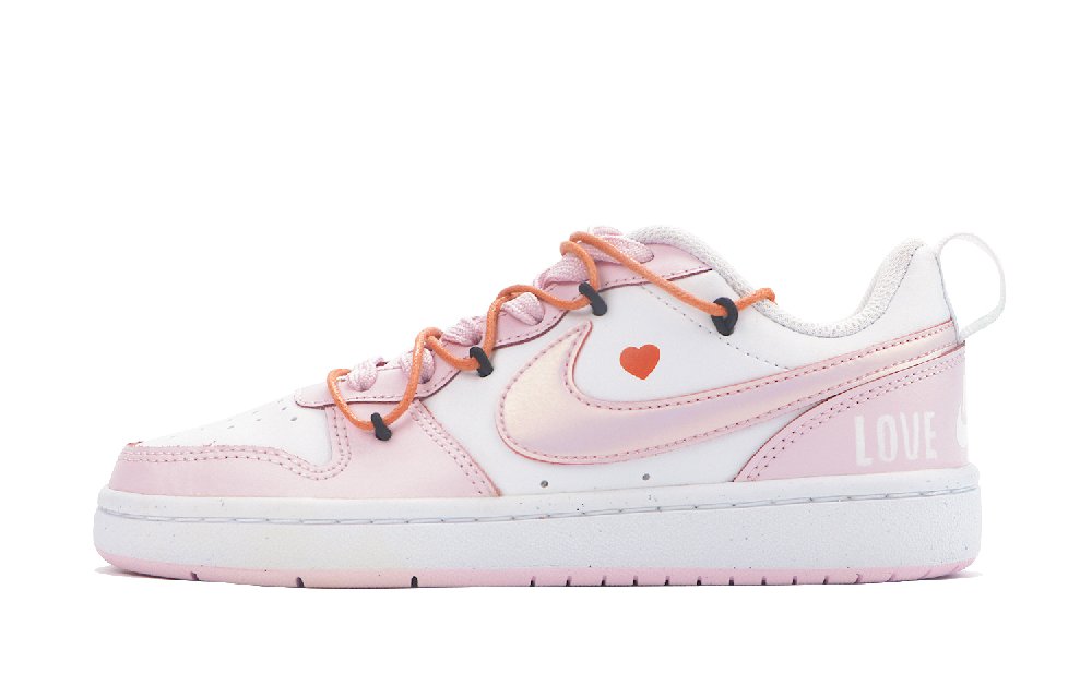 Nike Court Borough 2 Low-Top Skateboard Shoes GS Pink