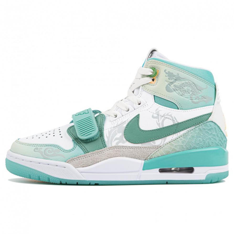 Jordan Legacy 312 High-Top Vintage Basketball Shoes Men's White Green