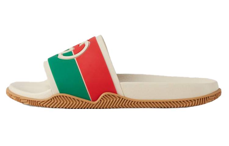 GUCCI Slide 'Interlocking G - White Red Green' Women's