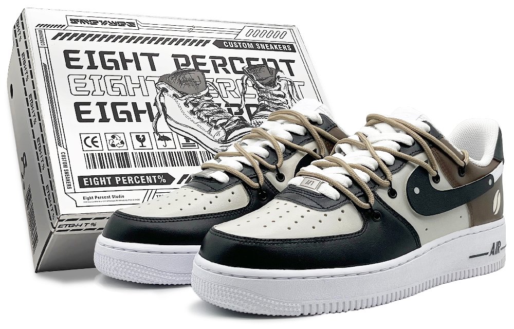 Nike Air Force 1 Low Slip-Resistant Cushioning Low-Top Skateboard Shoes Unisex Black Brown