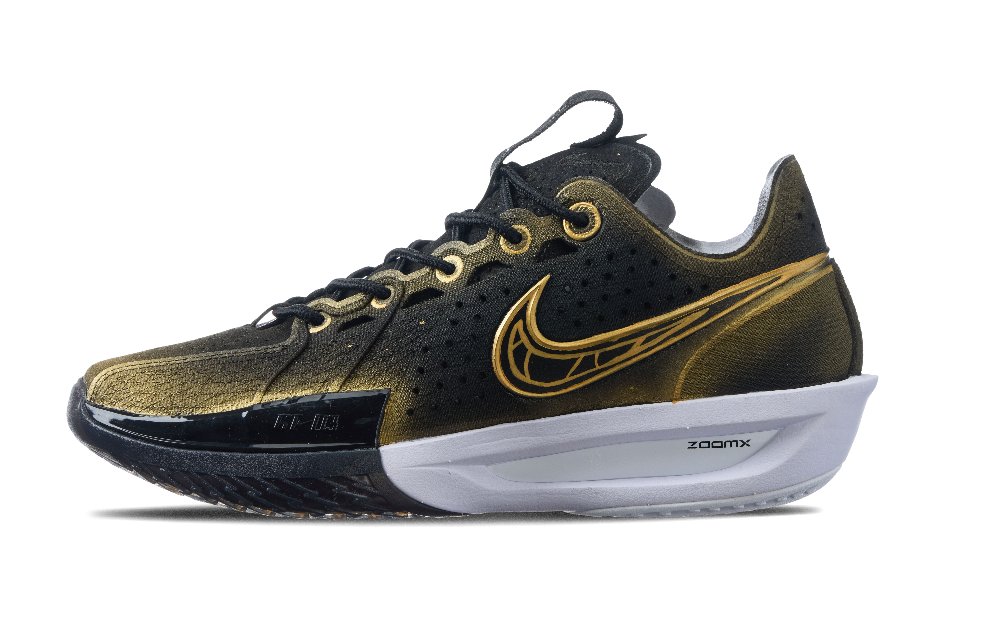 Nike Air Zoom G.T. Cut 3 Wear-Resistant Basketball Shoes Men Black Gold