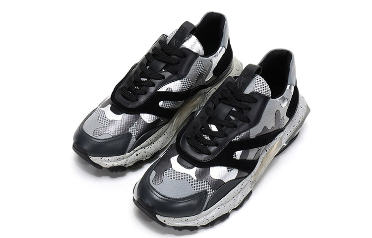 Valentino Bounce Low-Top Chunky Sneakers Men's Silver Black
