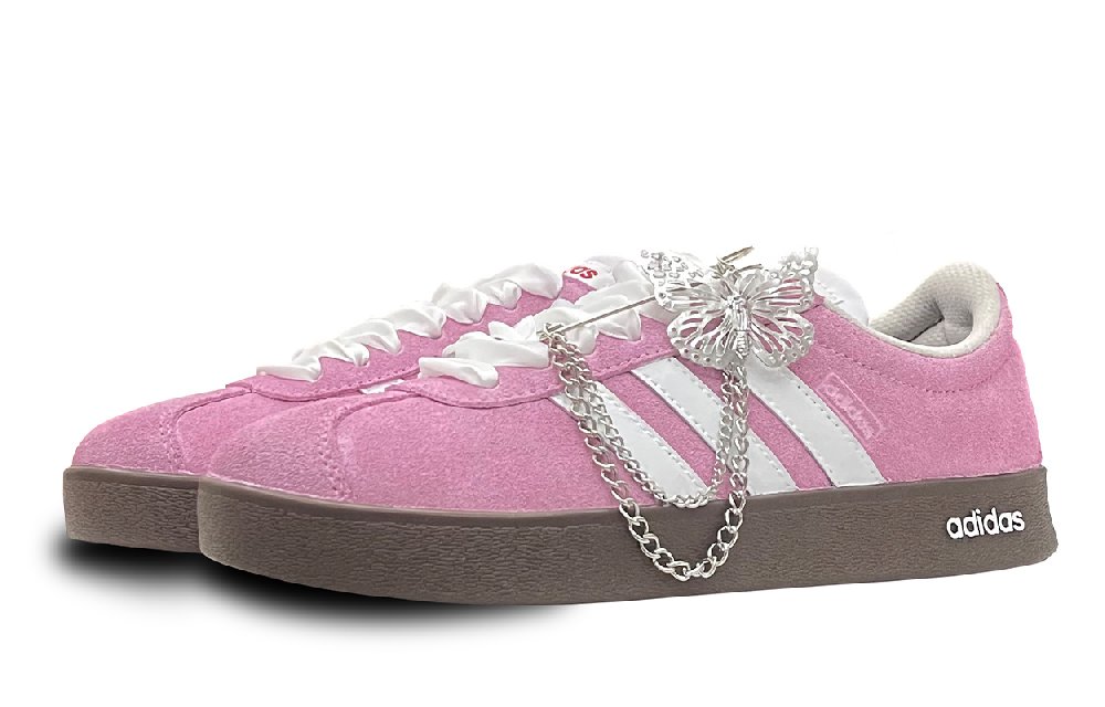 Adidas Neo VL Court Lifestyle Wear resistant And Lightweight Low Top Skateboard Shoes Women's Pink White