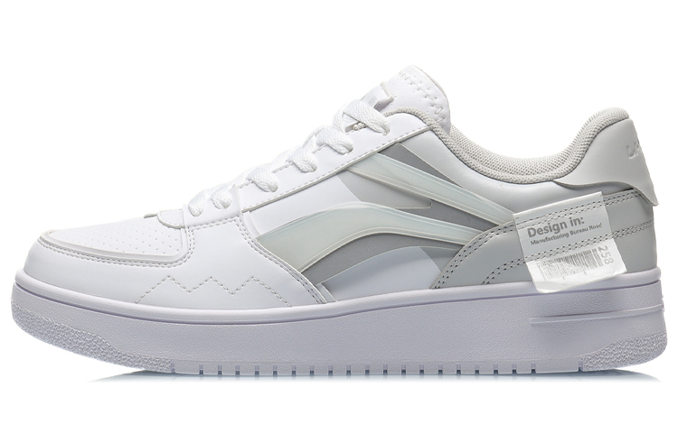 LiNing Versatile Strategy Anti Slip Wear Resistant Low Top Skateboard Shoes Men's White Gray