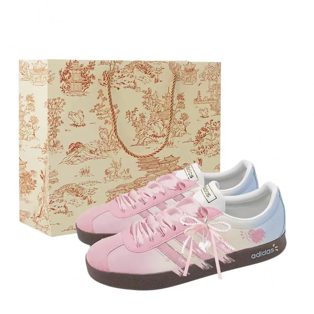 Adidas VL COURT 2.0 Cushioning Low top Skateboard Shoes Unisex Blue Pink