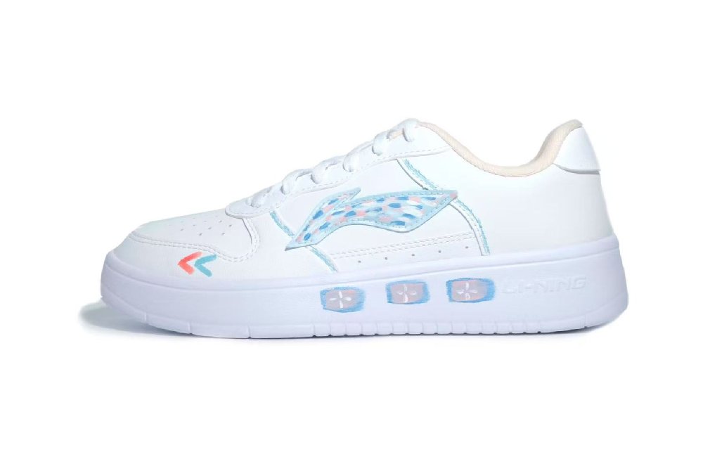 LiNing Pontoon Boats Wear resistant And Lightweight Low Top Skateboard Shoes Women's White