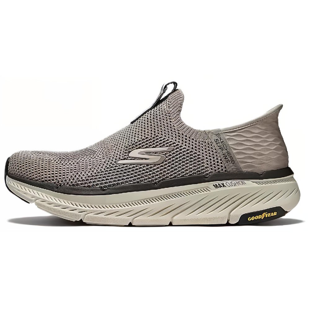 Skechers MEN'S GO Cushioned Slip-Resistant Low-Top Running Shoes Men's Taupe