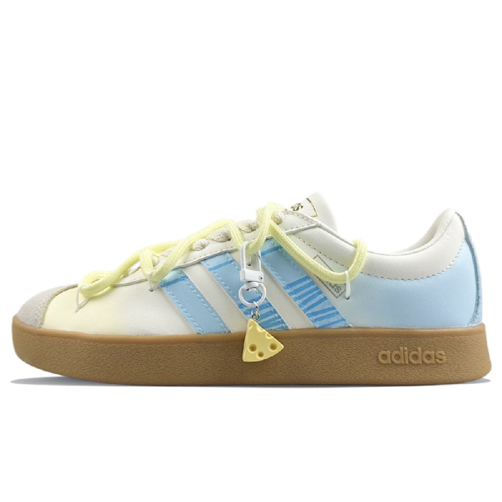 Adidas Neo Vl Court Classic Wear-Resistant Low-Top Skateboard Shoes Unisex White Blue
