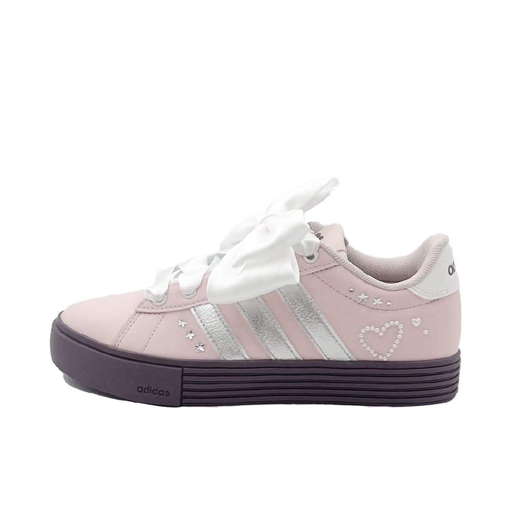 Adidas Daily 4.0 Butterfly Wing Silver Sun Abrasion Resistant Low Top Skateboard Shoes Unisex Pink