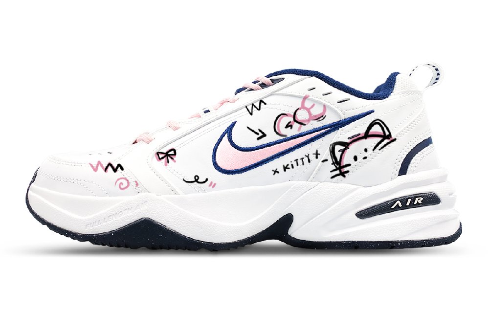 Nike Air Monarch 4 Wear-Resistant Low-Top Chunky Sneakers Unisex White Pink