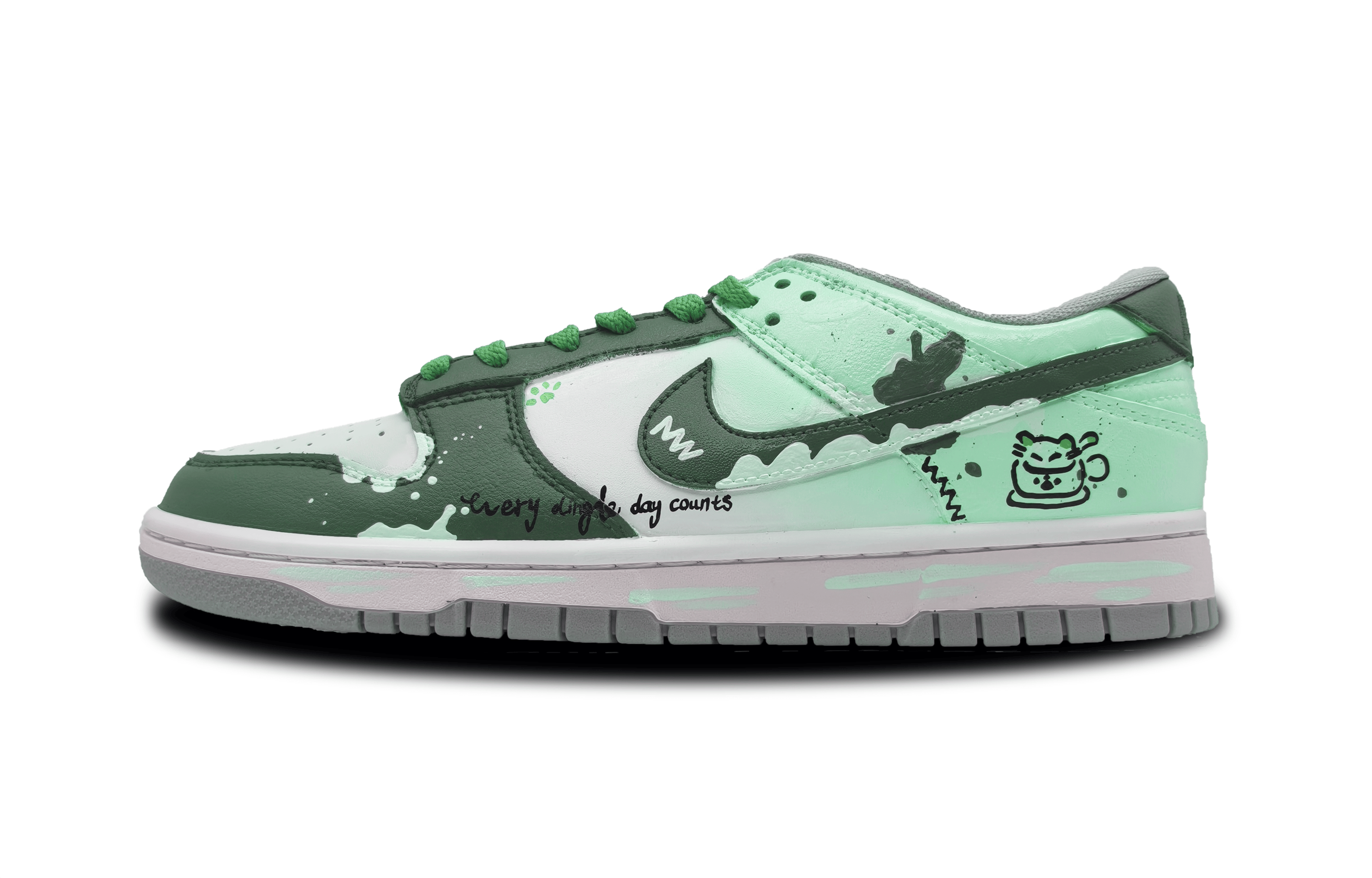 Nike Dunk Mint Ink Charm Abrasion Resistant Low top Skateboard Shoes Unisex Green