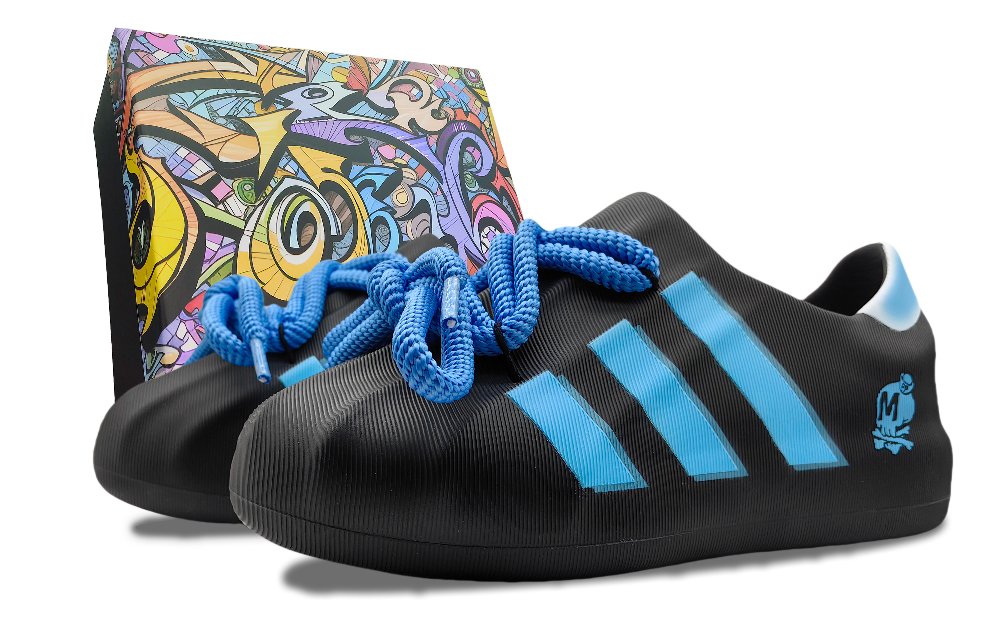 Adidas Originals AdiFOM Superstar Slip-Resistant Moisture-Wicking Lightweight Low-Top Casual Shoes Unisex Black Blue