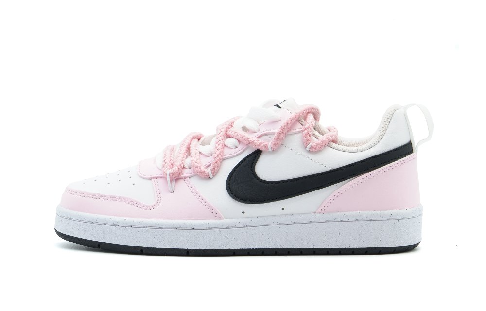 Nike Court Borough Abrasion Resistant Low Top Skateboard Shoes Women's Pink White