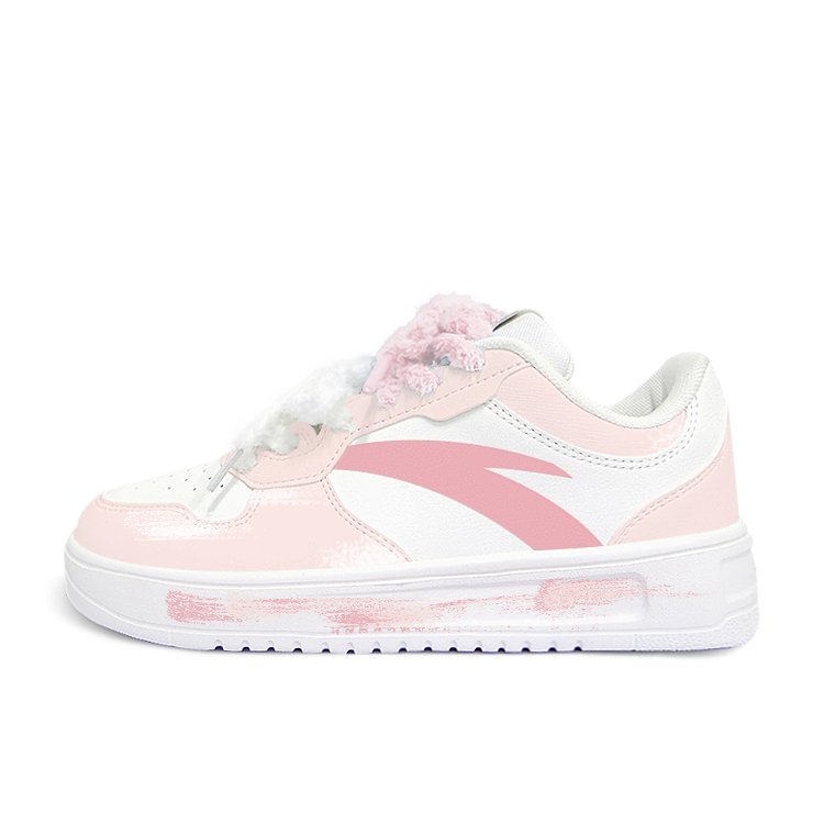 Anta Relaxed Anti Slip Wear Resistant Low Top Skateboard Shoes Unisex Pink