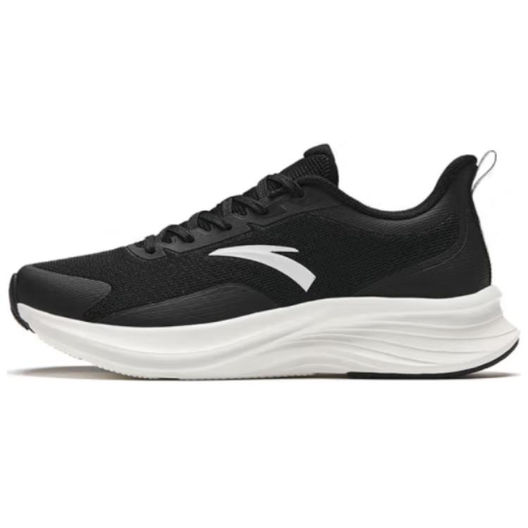 Anta Cushioning Slip Resistant Low Top Running Shoes Women's Black White