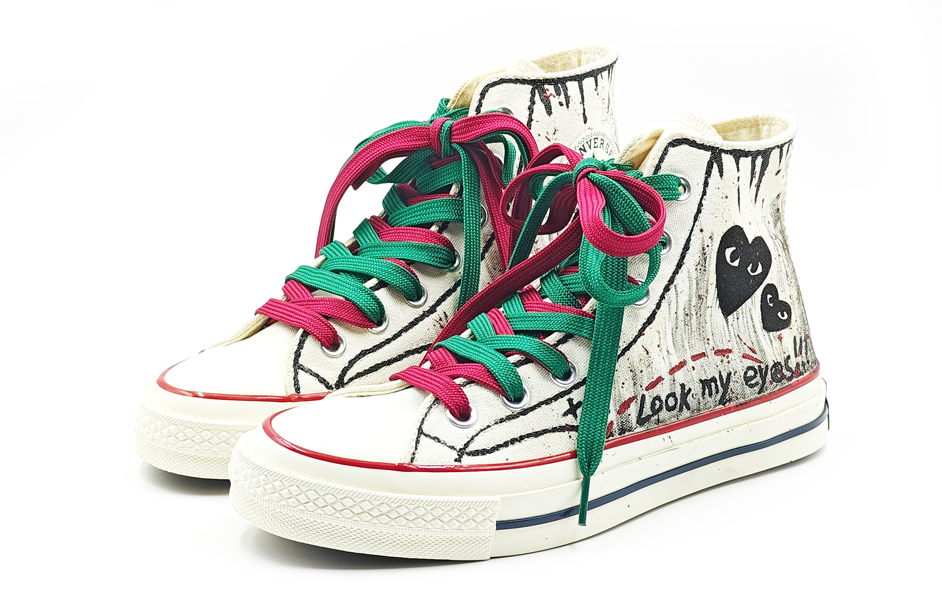 Converse Chuck 70 Chuck Taylor Abrasion Resistant High Top Canvas Shoes Unisex Black White Red купить в интернет-магазине Yoocart с быстрой доставкой по России.