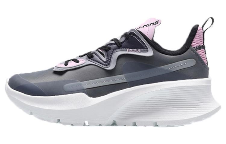 LiNing Cushioning, Slip Resistant, Abrasion Resistant, Rebound Low top Running Shoes Women's Gray Pink