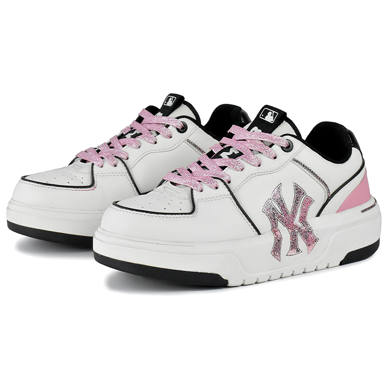 MLB Chunky Liner Low Top Skateboard Shoes Unisex White Pink
