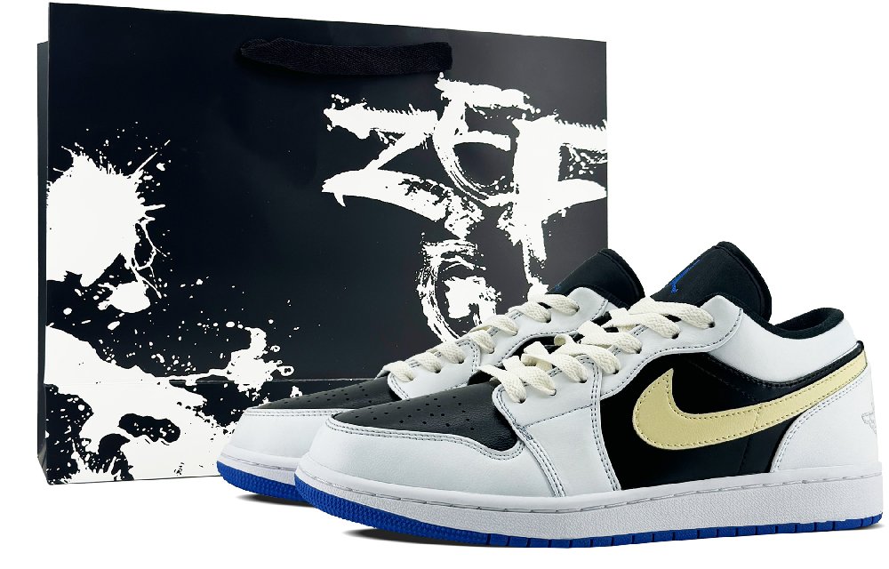 JORDAN Air JORDAN 1 Vintage Basketball Shoes Men Low-Top Black White