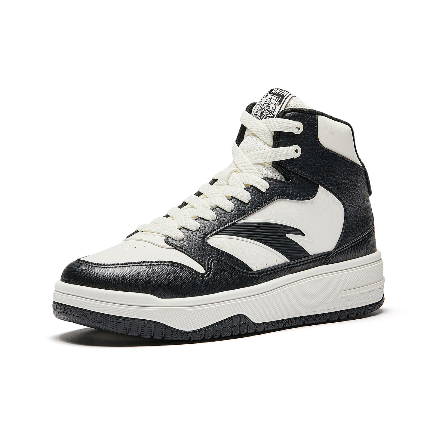 Anta Street Stubborn 3 High top Skateboard Shoes Men's Ivory White/Basic Black