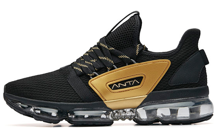 Anta SEEED Slip Resistant Abrasion Resistant Low top Running Shoes Men's Black Yellow